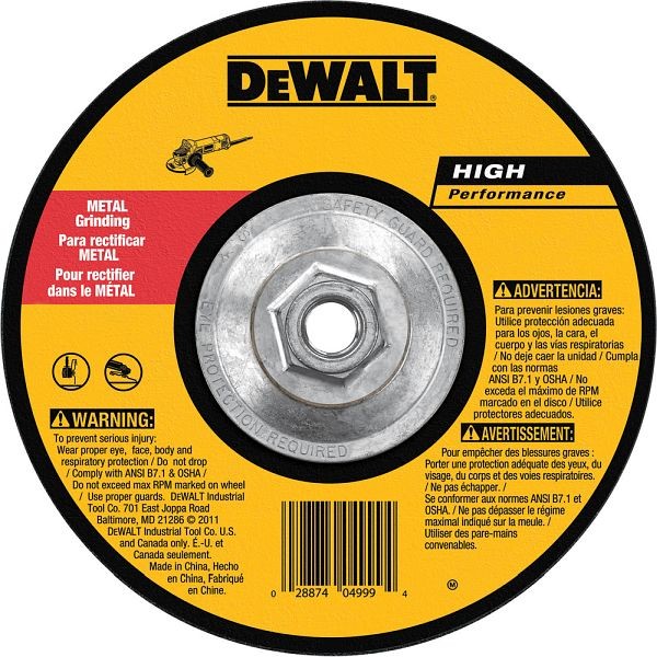 DeWalt 7" x 1/4" x 5/8"-11 Fast Cutting Abrasive, DW4548