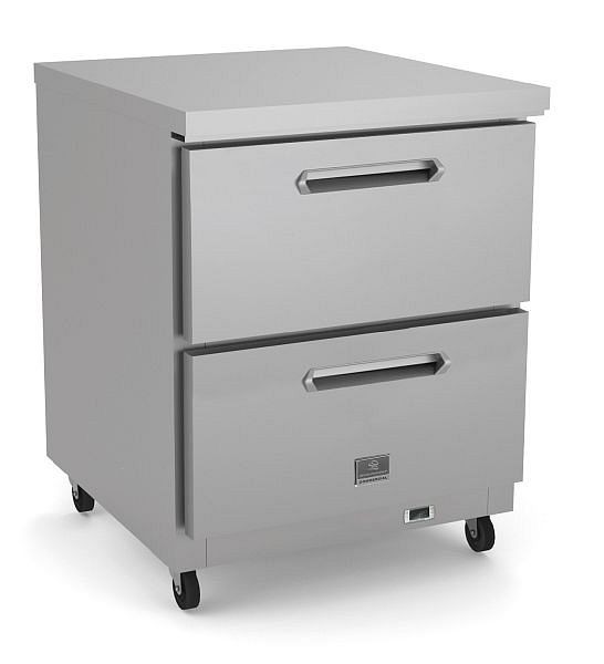 Kelvinator Commercial 2-drawer undercounter refrigerator, 27", R600a refrigerant gas, 33/+41°F, stainless steel, 738290