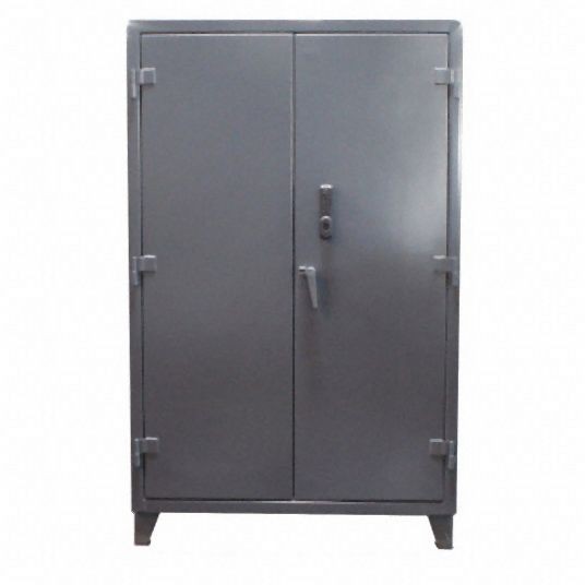 Strong Hold Heavy Duty Storage Cabinet, Dark Gray, 78 in H X 48 in W X 24 in D, Assembled, 4 Cabinet Shelves, 46-244-PDLX