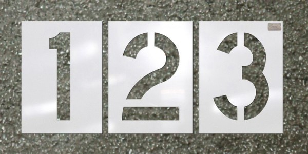 C.H. Hanson Stencil Set-Number 4"x2-3/4" LDPE Curb 12 Pieces, 70353