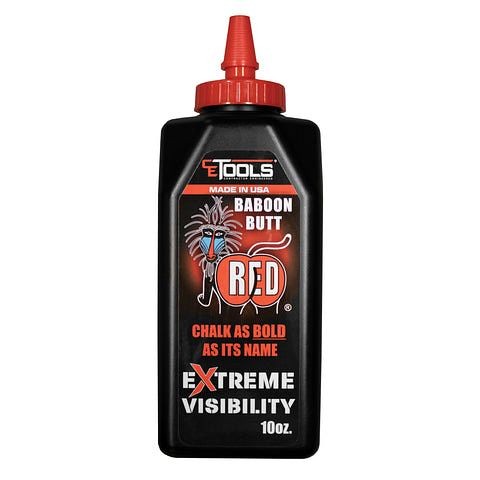 CE Tools Babboon Butt Red® EXTREME VISIBILITY Marking Chalk, 10 Ounces, CET102R