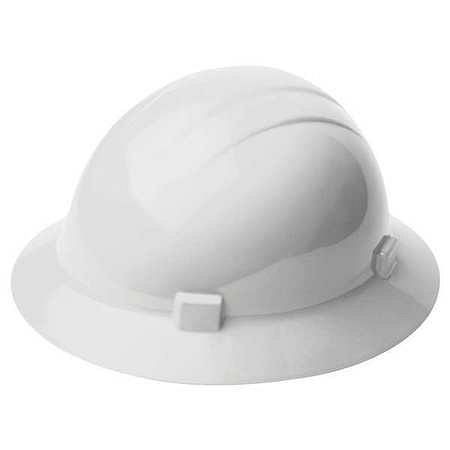 ERB Safety Full Brim Hard Hat, Type 1, Class E, Pinlock (4-Point), White, 12 Pieces, 19201