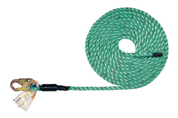 Super Anchor Safety 25ft Maxima 5/8" 3-Strand Lifeline with Snaphook, Retail Box, 4083-25