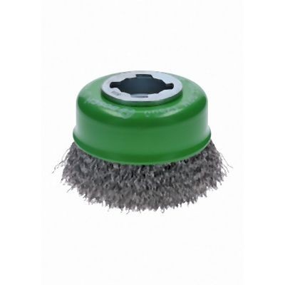 Bosch 3 Inches Wheel Dia. X-LOCK Arbor Stainless Steel Crimped Wire Cup Brush, 2610053326