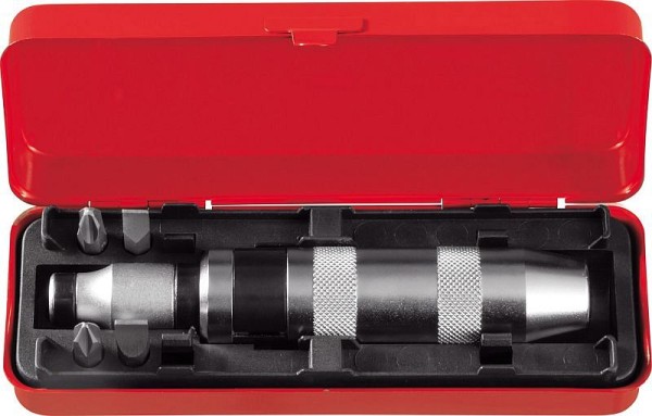 GEDORE red Screw remover set, 6-piece, 1/2", Right and left, Hand-operated impact driver set with bits, Hammer-actuated, R38004006, 3301399