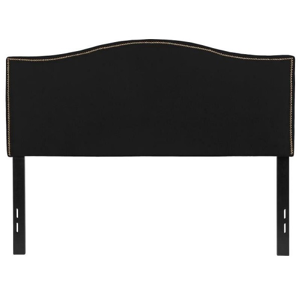 Flash Furniture Lexington Upholstered Full Size Headboard with Accent Nail Trim in Black Fabric, HG-HB1707-F-BK-GG