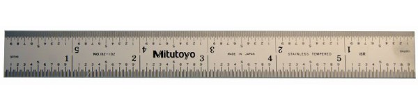 Mitutoyo Steel Rule, 6 In, 16R, 3/4 In Wide, 182-102
