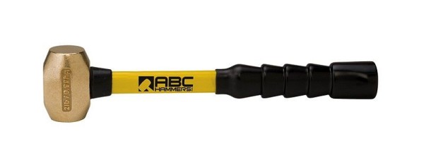 ABC Hammers 2 lb. Brass Hammer with 12" Fiberglass Handle, ABC2BFB