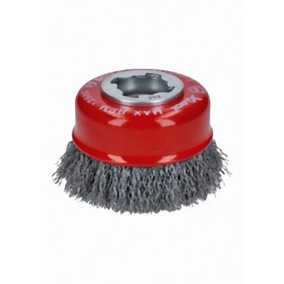 Bosch 3 Inches Wheel Dia. X-LOCK Arbor Carbon Steel Crimped Wire Cup Brush, 2610053325