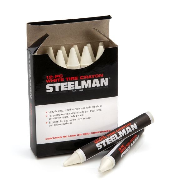 STEELMAN White Tire Marking Crayons, Pack of 12, 00063