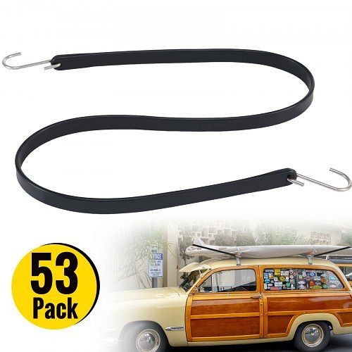 VEVOR Rubber Bungee Cords Natural Rubber Trap Straps 53 Pack 41" Long with S Hooks, PBTCFSD41IN50JU7RV0