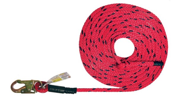 Super Anchor Safety 30ft Deluxe 5/8" 12-Strand Lifeline with Snaphook Retail Box, 4033-30