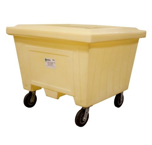 ENPAC Extra Large Tote Bin with Lid and 8" Rubber Wheels, Yellow, 1531-YE