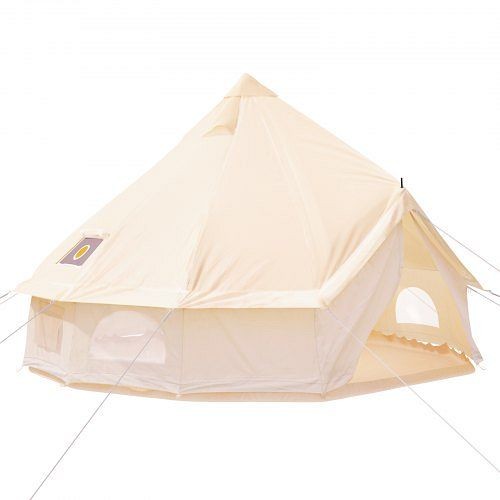 VEVOR Bell Tent Yurt Tent 7m Dia. Canvas Tent Glamping Tent Canvas Wall Tent with Stove, ZPMGB7MMBK0000001V0