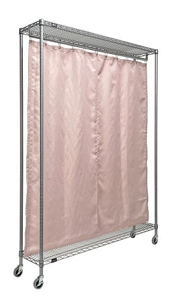 Quantum Storage Systems Mobile Privacy Partition, 60x12x78", includes curtain, gray epoxy antimicrobial finish, WRC74-1260GY-2PC