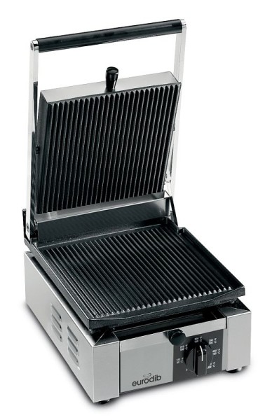Eurodib ELIO-R Commercial Electric Panini Grill 9.87" x 10" Cooking surface, ELIO-R
