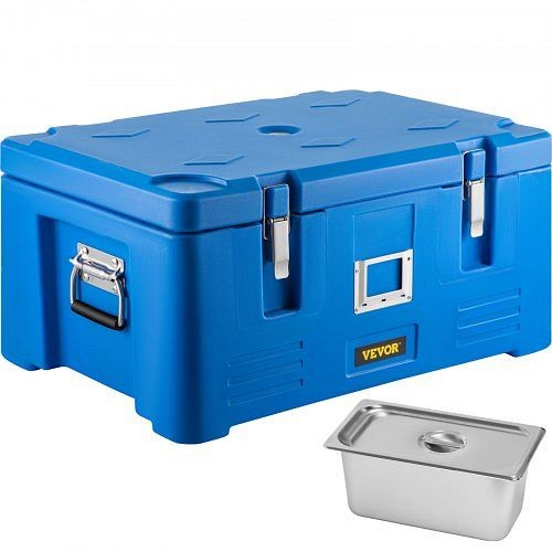VEVOR Insulated Food Pan Carrier Stackable Top Loader with 3 Pans 36qt Blue, SPBW30-D1330LRK7OV0