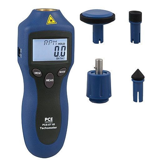 PCE Instruments Tachometer, Measuring range 2 - 99,999 rpm, PCE-DT 65