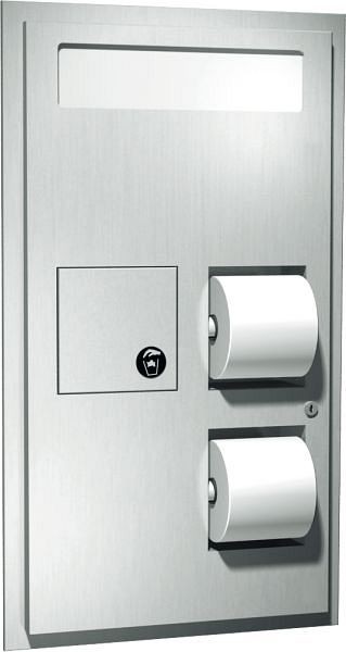 ASI Toilet Seat Cover & Toilet Tissue Dispensers with Napkin Disposal - Recessed, 10-0482
