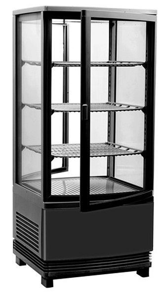 BakeMax Refrigerated Countertop Display Case, Double Door with LED Lighting, BMRCD02