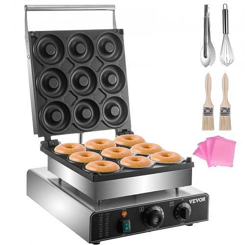 VEVOR Electric Donut Maker, 9 Holes Commercial Donut Machine, 2000W Electric Doughnut Machine, TTQJGMC9110VXEFFIV1
