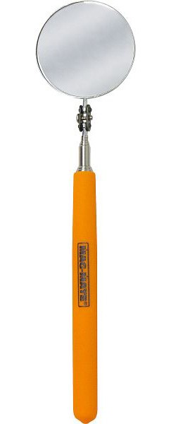Mag-Mate Telescoping Round Glass Inspection Mirror Reaches 36" Long, HiVis Orange Color, 309S1HVO