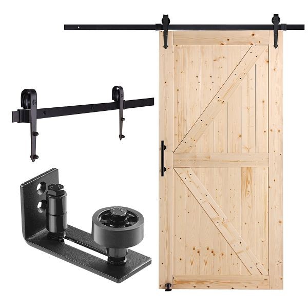 VEVOR Barn Door and Hardware Kit, 42" x 84" Wood Sliding Barn Door, MZGCMTZYS428ATCGPV0