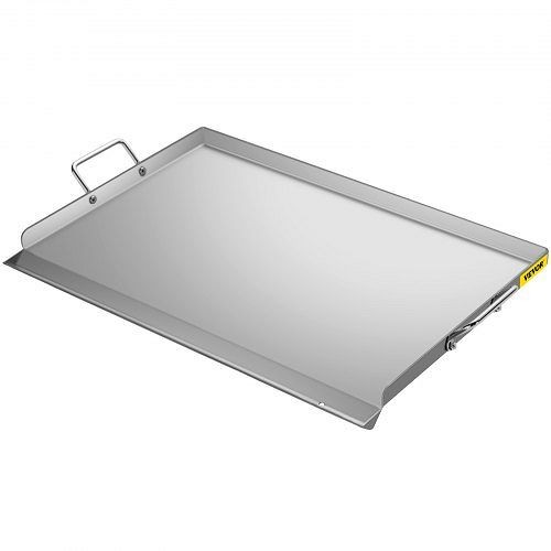 VEVOR Stainless Steel Griddle, 17" x 13" Griddle Flat Top Plate, Griddle for BBQ Charcoal/Gas Gril with 2 Handles, RQSKLYPD17X130TFGV0