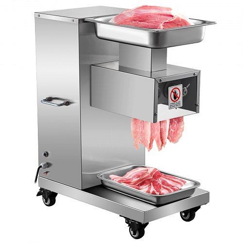 VEVOR 110V Commercial Meat Cutter Machine 1100LB/H Electric Meat Cutting Machine 750W Commercial Meat Slicer 3mm Blade, QPJLS3MM000000001V1