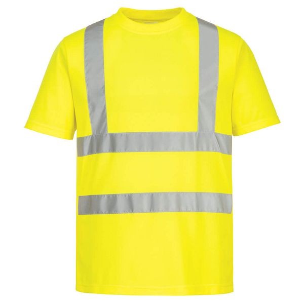 Portwest Eco Hi-Vis Short Sleeve T-Shirt, Pack of 6 Pieces, Yellow, 4XL, EC12YER4XL