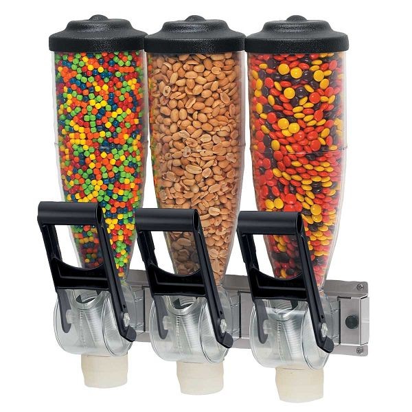 Server Dry Food & Candy Dispenser, 3x 2 L, Wall-Mount, 86660