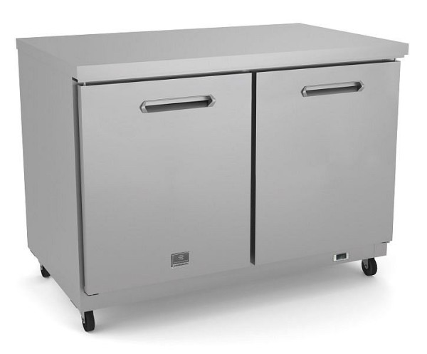 Kelvinator Commercial 2-door undercounter refrigerator, 48", R600a refrigerant gas, 33/+41°F, stainless steel, 738264