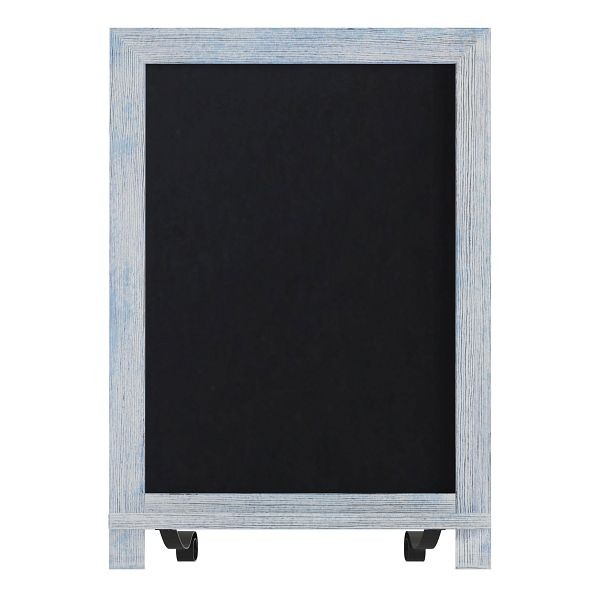 Flash Furniture Canterbury 12" x 17" Rustic Blue Tabletop Magnetic Chalkboard Sign, Metal Legs, Hanging Wall Chalkboard, HFKHD-GDIS-CRE8-422315-GG