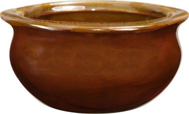 International Tableware Bakeware Stoneware Caramel Soup Crock with Lenox Drip (12oz), Caramel, 5-1/4' D x 2-3/8"H 12oz, Quantity: 12 pieces, OSC-122-B