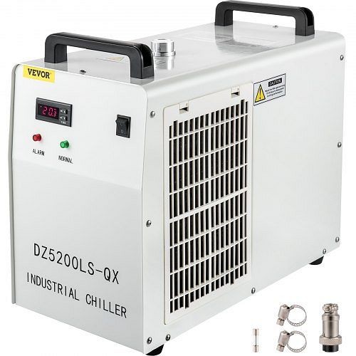 VEVOR Industrial Chiller, CW5200 Industrial Water Chiller, 1700W Cooling Capacity, 6L Capacity Cooling Water, 0.8hp, 4.23gpm, LSJMCCW5200PRAOR5V1