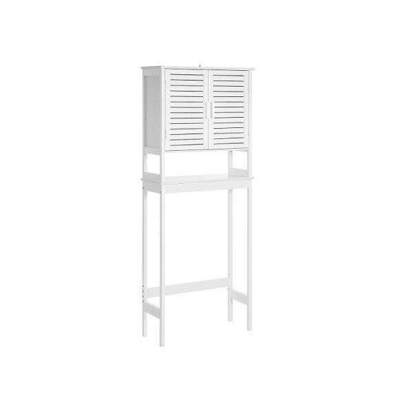 SONGMICS Over-The-Toilet Storage Cabinet with Shelf, White, BTS010W01