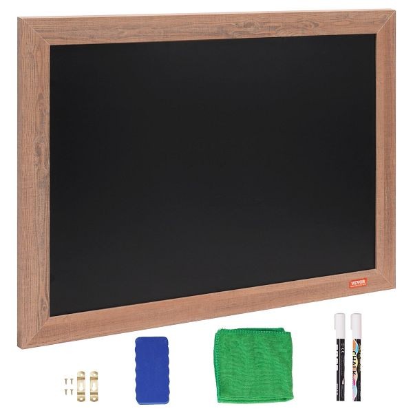 VEVOR Magnetic Chalk Board, Hanging Message Signs with Chalks & Eraser, Vintage Wooden Chalkboard Sign, 18"x24", BG1824INCHMDF2MMOV0