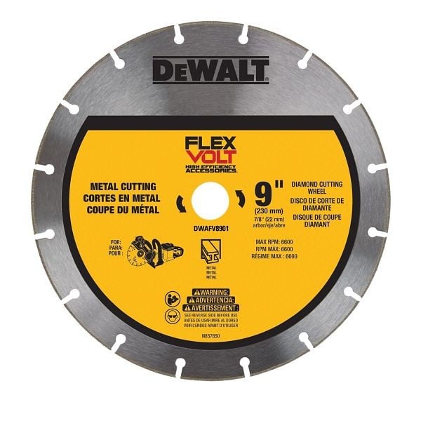 DeWalt 9" Flexvolt Diamond Cutting Wheel, Metal, DWAFV8901