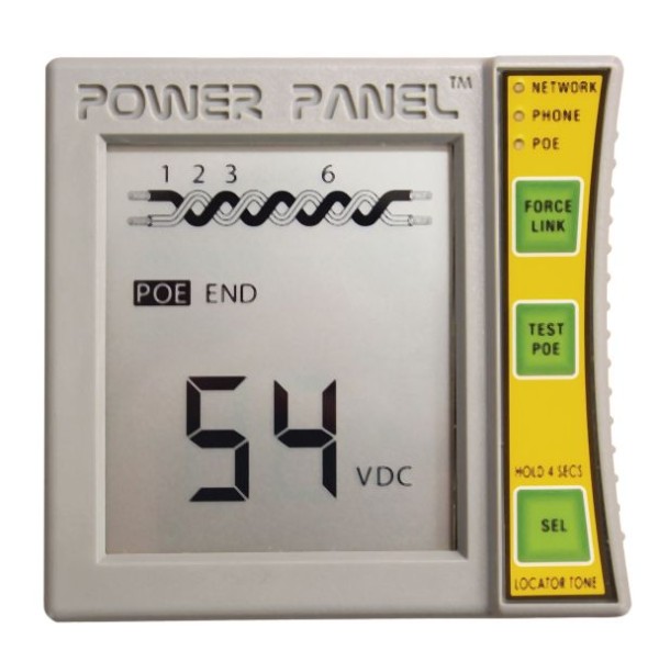 Triplett Power Panel Cat5/5e/6/6a/7/8 Digital Volt Meter, POE1000IL
