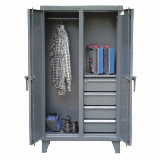 Strong Hold Industrial Storage Cabinet, Dark Gray, 66 in H X 36 in W X 18 in D, Assembled, 35-DSW-181-4DB