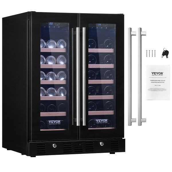 VEVOR Wine Cooler, 78 Cans and 20 Bottles Under Counter Built-in or Freestanding Wine Refrigerator, SYHJPJLYJ7820V96JV1