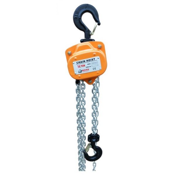 Bison Lifting Equipment 1/2 Ton Manual Chain Hoist 10' Lift, CH05-10-G