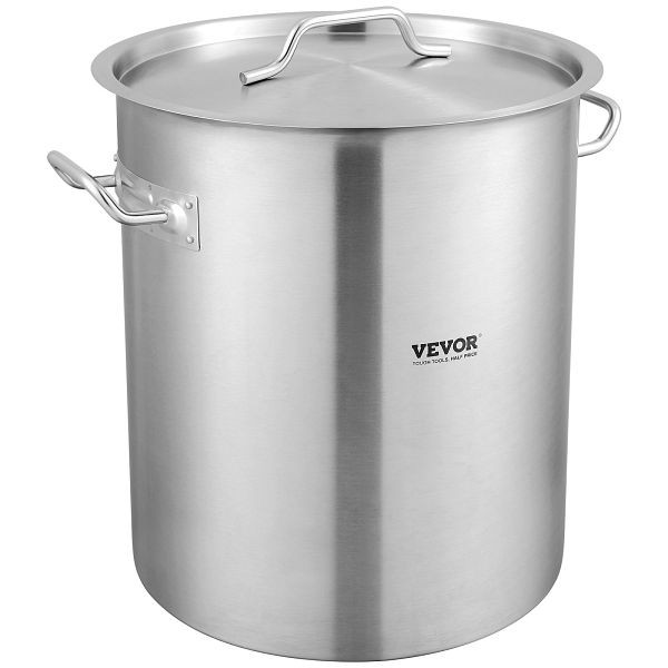 VEVOR Stainless Steel Stockpot, 42 Quart Large Cooking Pots, Cookware Sauce Pot with Strainer, TGDDBX20142QT4Z4LV0