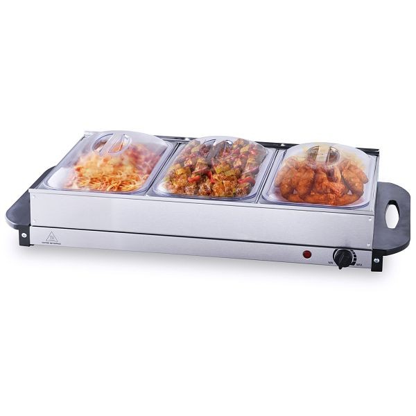VEVOR Electric Buffet Server & Food Warmer, 25.6" x 15" Portable Stainless Steel Chafing Dish Set with Temp Control & Oven-Safe Pan, DPJRG640364MMQ28AV1