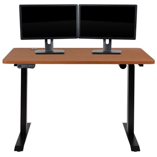 Flash Furniture Tanner Electric Height Adjustable Standing Desk - Table Top 48" Wide - 24" Deep (Mahogany), NAN-TG-2046-R-GG