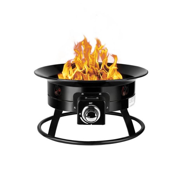 Camplux Firebowl 19" Outdoor Portable Propane Gas Fire Pit with Carring Kit, Manual Ignition, FP19MB