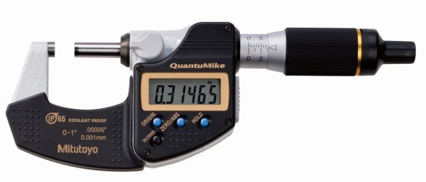 Mitutoyo Digimatic Micrometer, QuantuMike, I/m 0-1 In, .00005 In, No, 293-185-30