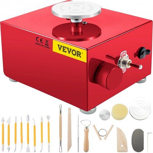 VEVOR Pottery Wheel Machine 1.9" 2.5" 3.9" Adjustable Size Free16 Pieces Shaping Tools, XTXTYLP22110VH1YJV1
