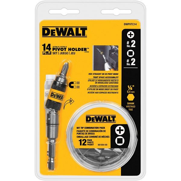 DeWalt 14 Pieces Pivot Holder Screw Driving Set, DWPVTC14