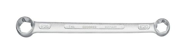GEDORE TX 4 E6xE8 Double ended ring spanner straight, for external TX, 6059800
